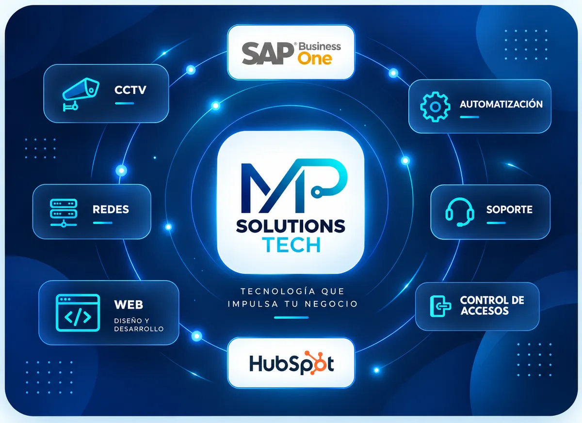 MP Solutions Tech: CCTV, redes, SAP Business One, HubSpot, soporte, web y control de accesos